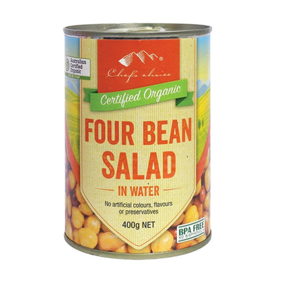 Chefs Choice Organic Beans - Four Bean Salad in Water Canned 400g