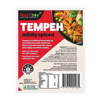 Nutrisoy Tempeh - Mildly Spiced Tempeh 300g