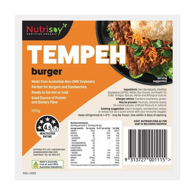 Nutrisoy Tempeh Burger 200g